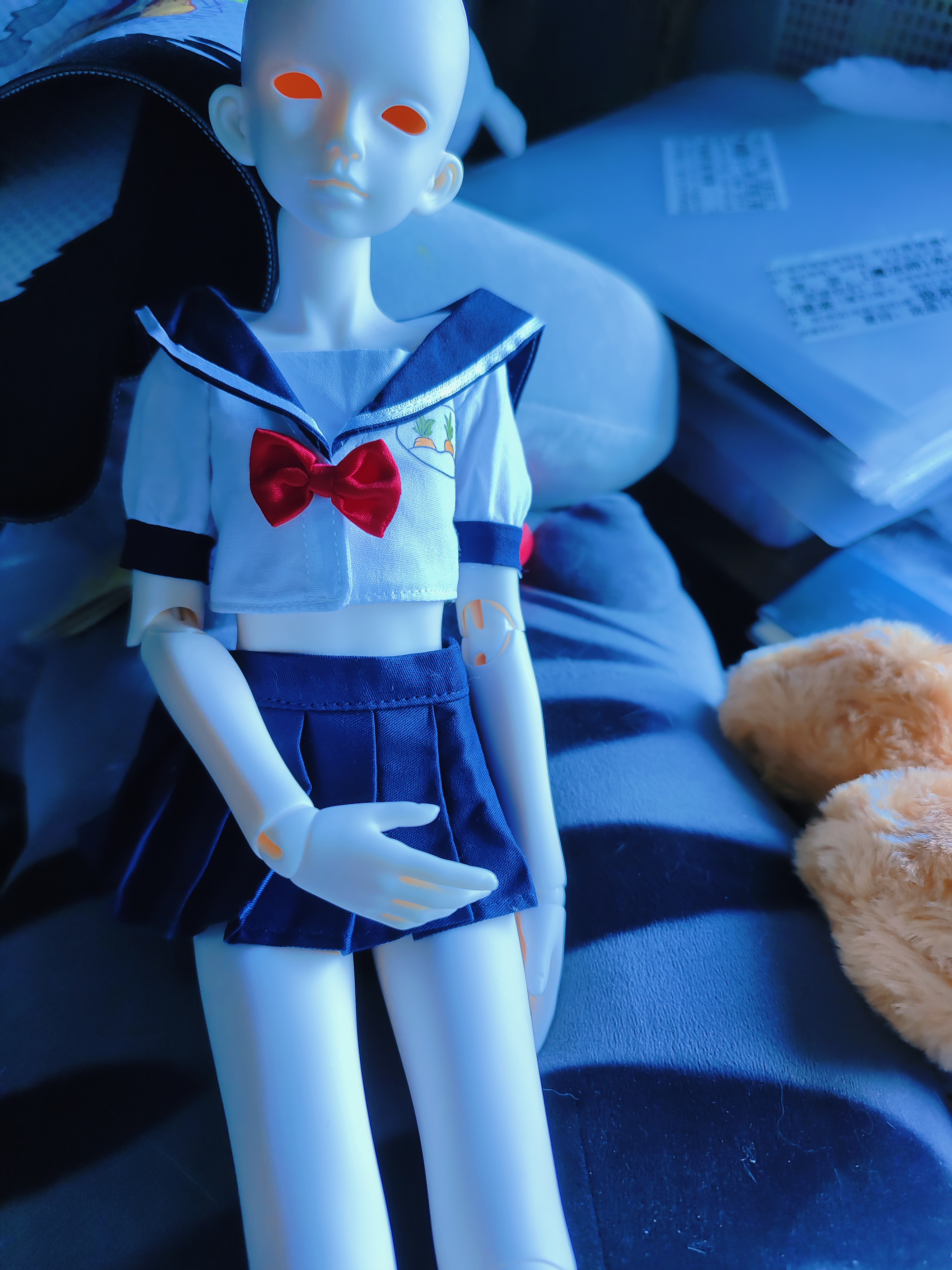 家里没衣服先拿棉花娃娃的凑合上了拍一张，巨可爱非常...-跺网